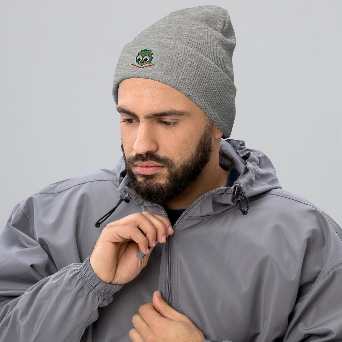 Embroidered Reading Wignow Cuffed Beanie