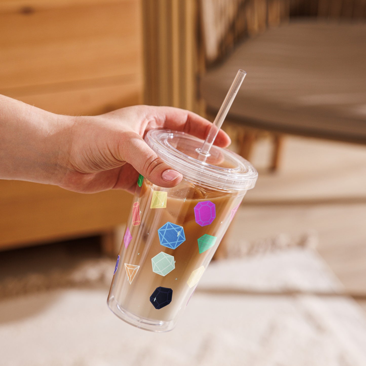 Gemstone Clear plastic tumbler