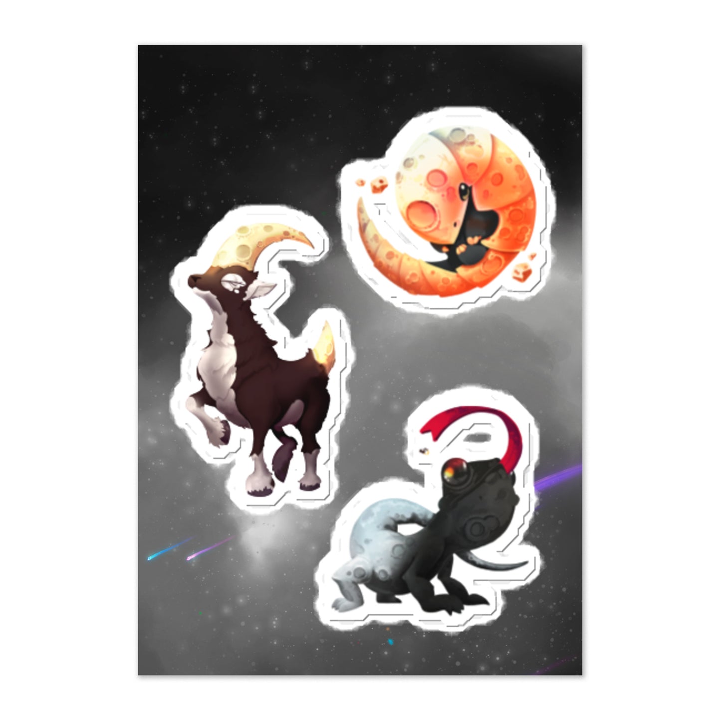 Dark Moon Monsters Sticker Sheet
