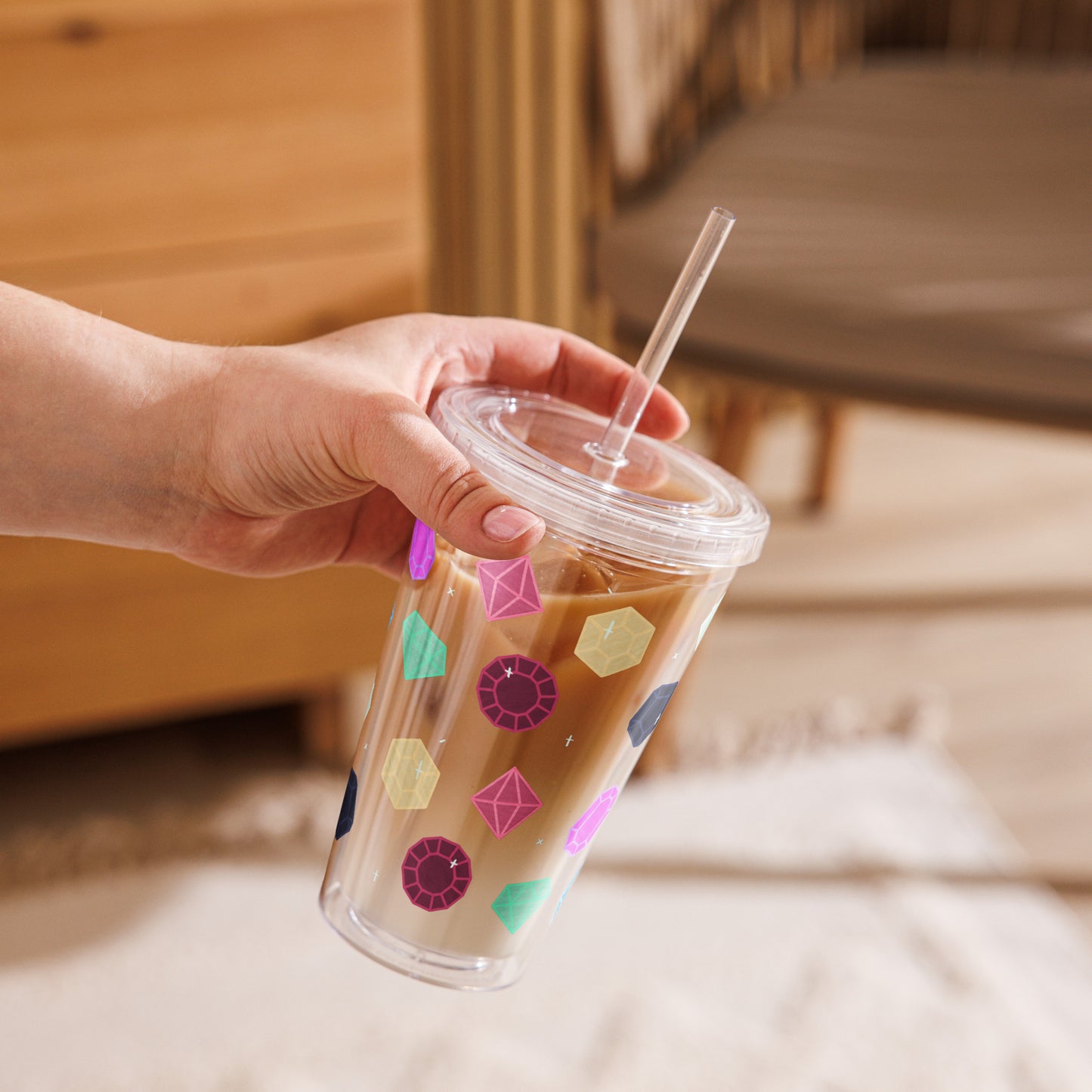 Gemstone Clear plastic tumbler