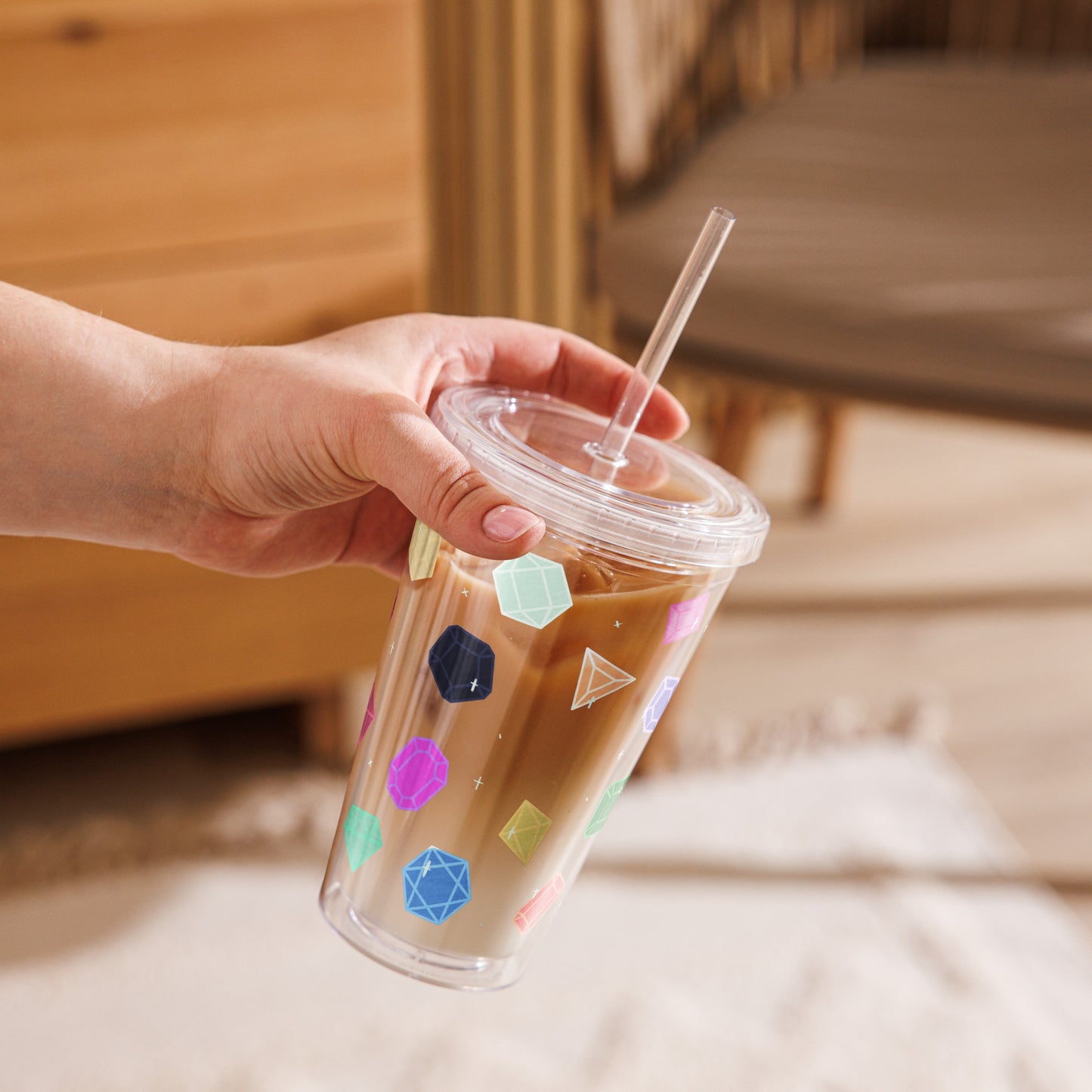 Gemstone Clear plastic tumbler