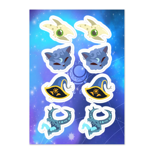 Astrology Monster Heads Sticker Sheet