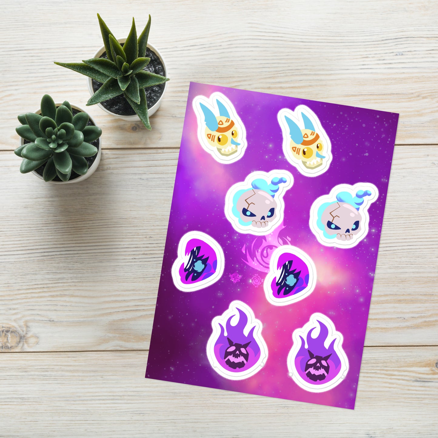 Spell Monster Heads Sticker Sheet