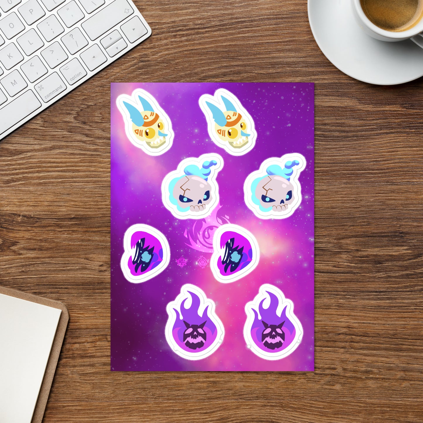 Spell Monster Heads Sticker Sheet