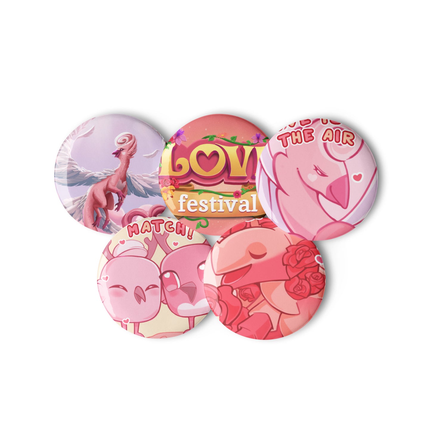 Love Festival Collectible Set of Pin Buttons