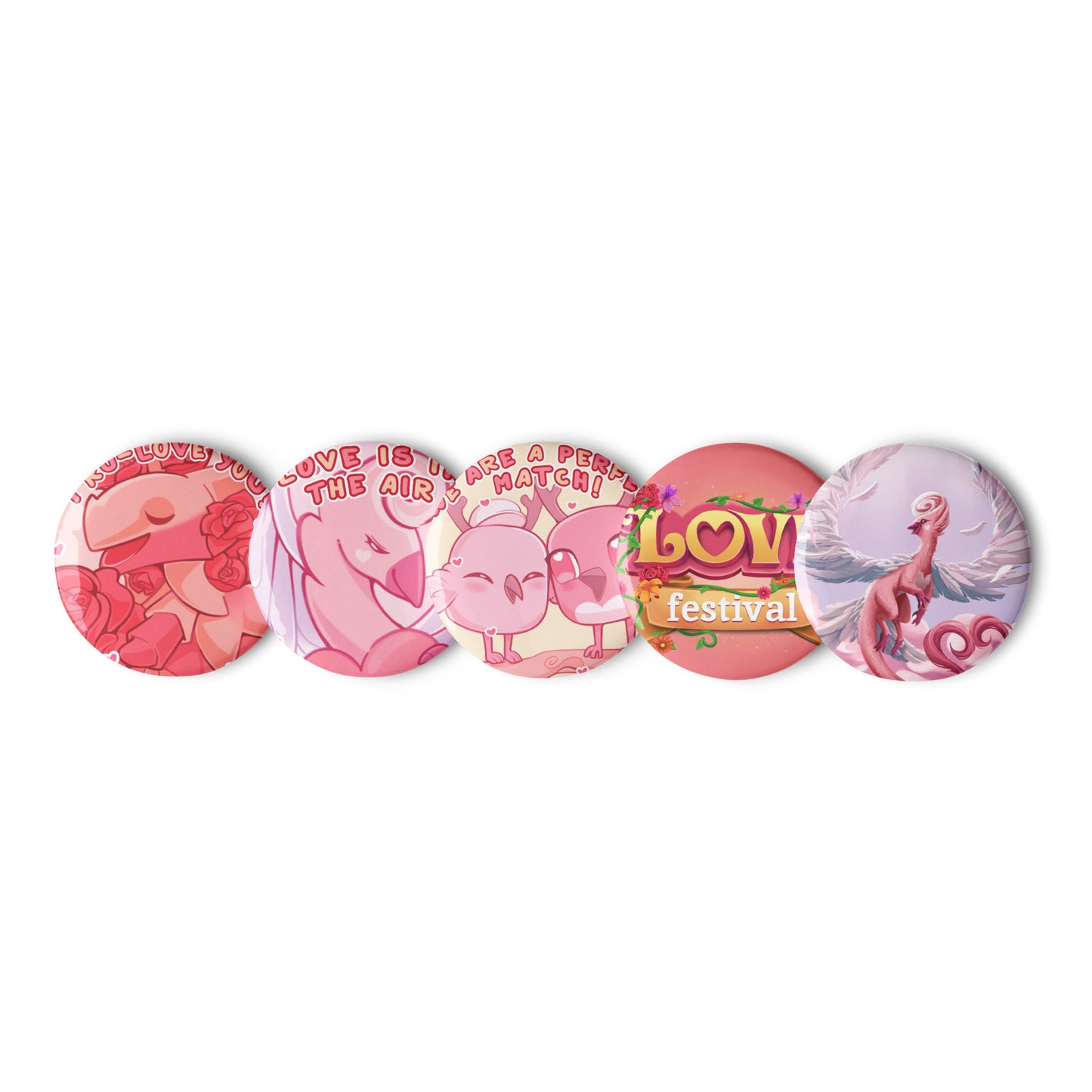 Love Festival Collectible Set of Pin Buttons